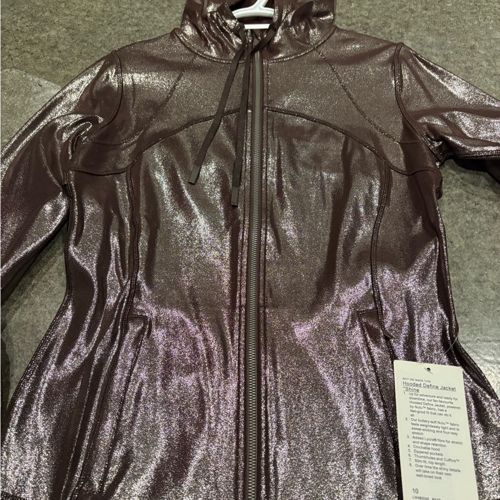 lululemon Shimmer Define hooded Jacket brown NWT 10 - Picture 3 of 4